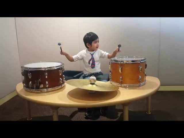 Aarush enjoyed drums