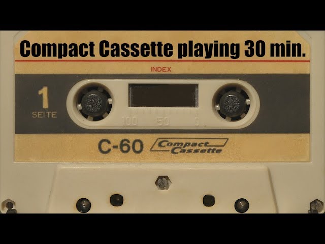 *VIDEO BACKGROUND* FREE TO USE: Compact Cassette playing 30 min. NO SOUND!