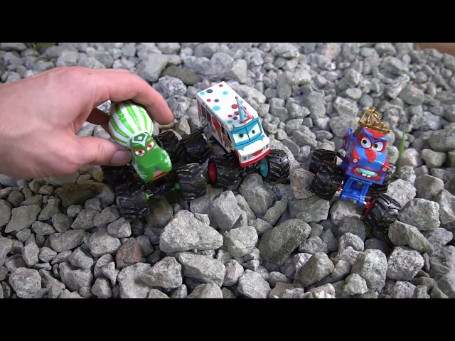 Disney Cars Monster Trucks Mater and Lightning McQueen!