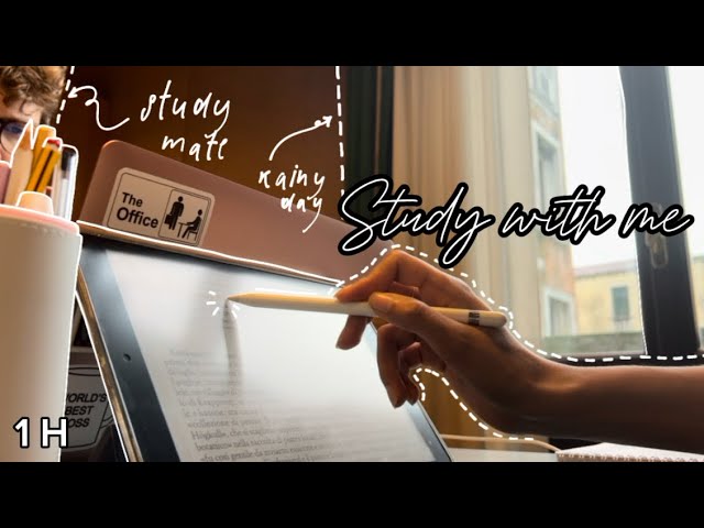 STUDY WITH ME | 1 h | no music, real library sounds