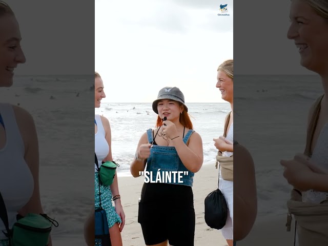 Learning Irish slang words on the beach in Bali! ☘️