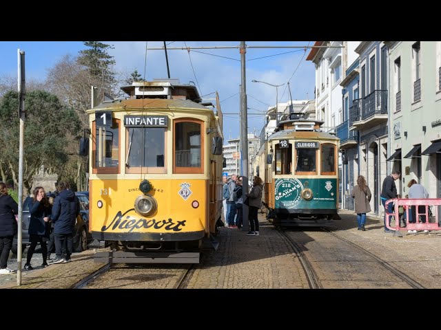 Porto tram tour line 18 🚋 Linha da Restauraçao | Foz do Douro Walk