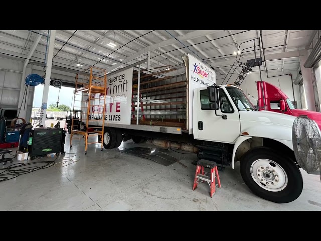 Box truck repair. New top rail, side panels, roof and more!