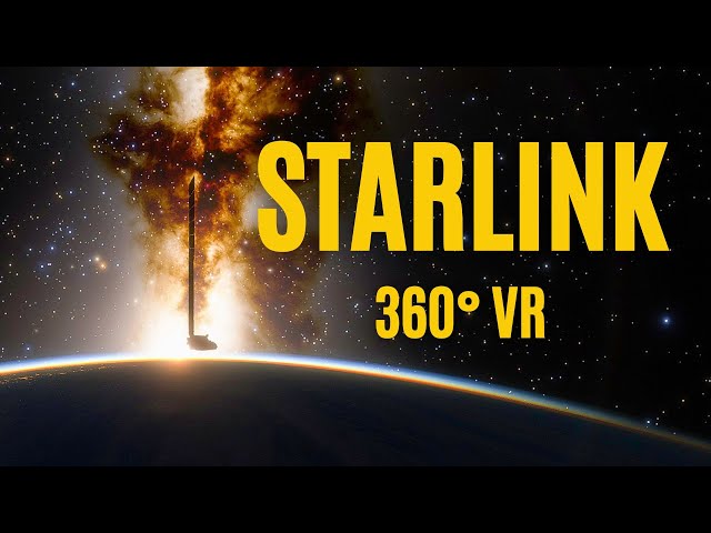 Starlink satellites 360 VR view from orbit