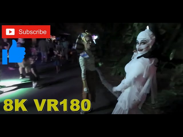 8K VR180 3D Sea World Spooky Nights Characters Halloween Gold Coast (Travel videos ASMR/Music 4K/8K)