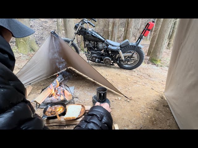 またまた高速トラブルな冬のバイクミニマムソロキャンプThere was trouble on the highway again. Motorcycle Minimal Solo Camping