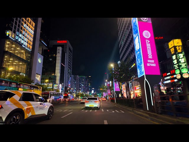 서울 강남 야간 드라이브 주행 영상  4K | 로파이 힙합 Lofi Hiphop R&B | Night Drive Video in Gangnam, Seoul