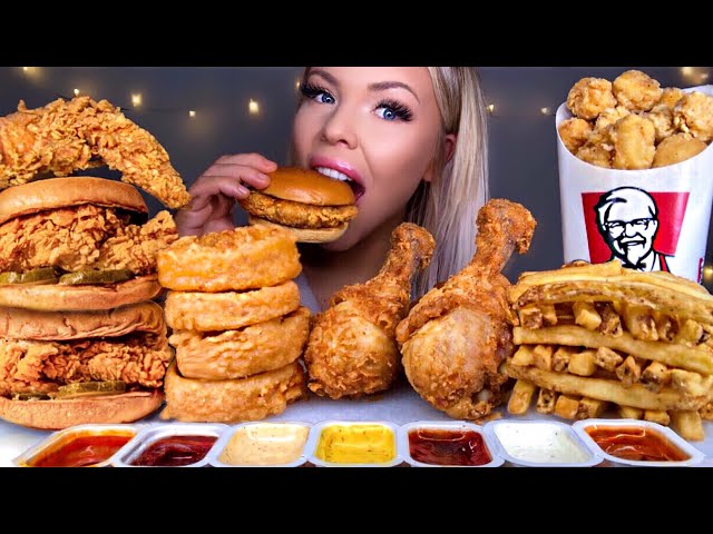 ASMR POPEYES VS KFC *MOST POPULAR FOOD* CHICKEN SANDWICH, FRIED CHICKEN, APPLE PIE, FRIES MUKBANG 먹방