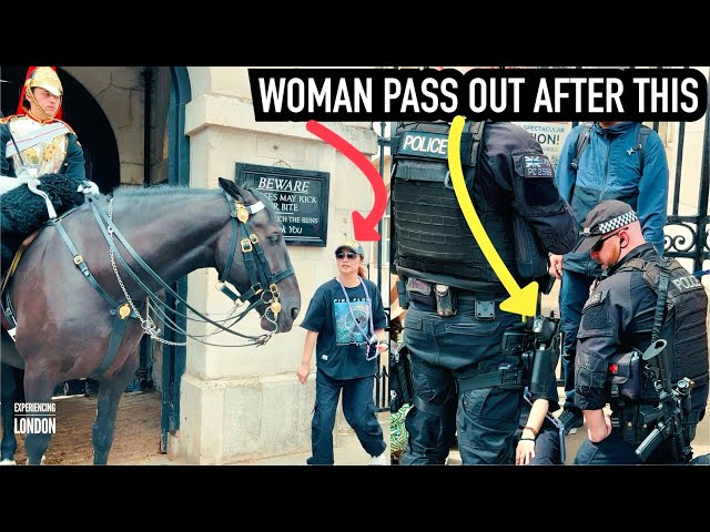 WOMAN PASS OUT WHEN HORSE DID THIS! ⚠️🐎| Horse Guards, Royal guard, Kings Guard, Horse, London, 2024