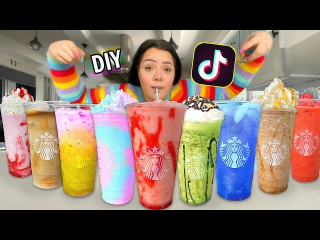 10 VIRAL TikTok Starbucks Drinks at Home! Making TikTok Drink Recipes at Home