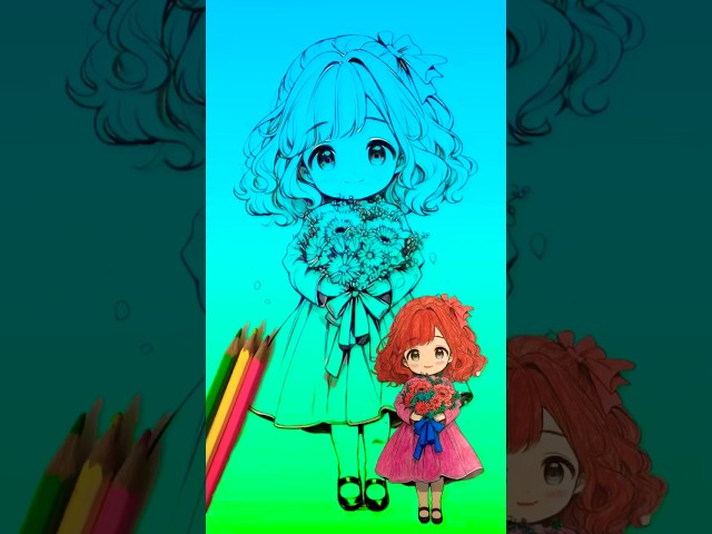 Flower girl #anime #coloring #shorts