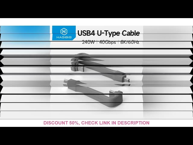 Hagibis Cabo USB C curto 40 Gbps Cabo USB4 compatível com Thunderbolt 4/3 PD 240 W de carregamento r