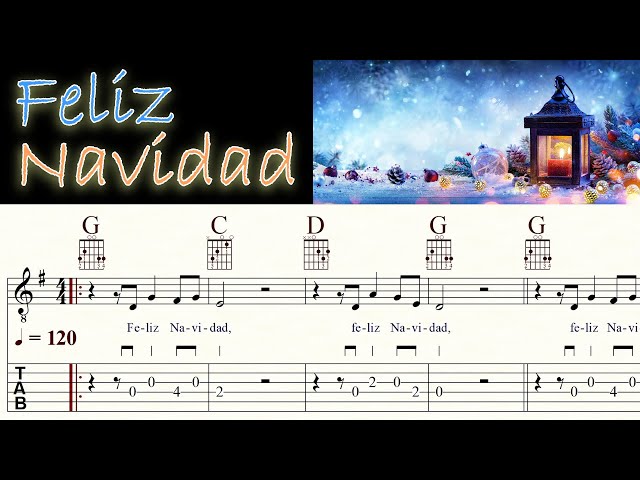 FELIZ NAVIDAD | JOSÉ FELICIANO | Complete | Acoustic Guitar Lesson | TAB & Sheet Music