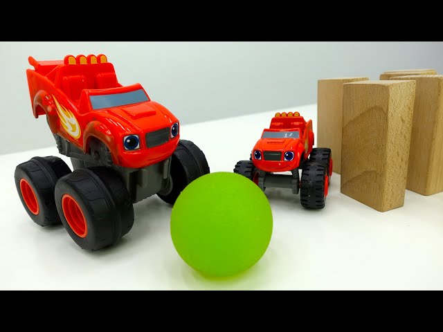 Monster Machines toys | Cars for kids Blaze and Crusher play bowling | Kids video