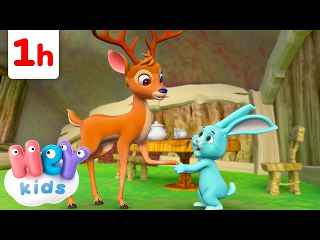 Dans sa maison un grand cerf 🦌 | Chansons avec des animaux pour Enfants | HeyKids en Français