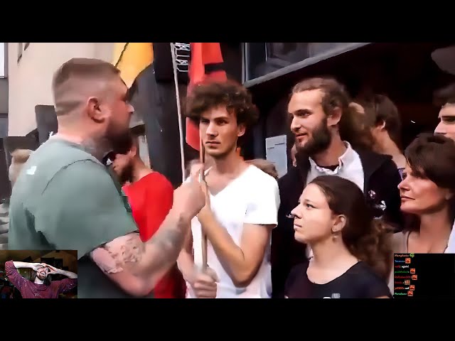 Vegan Protesters VS Hungry Man