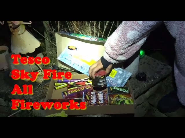 TESCO Sky Fire box, ALL Fireworks Set off, what they are like - Bonfire Night 2022