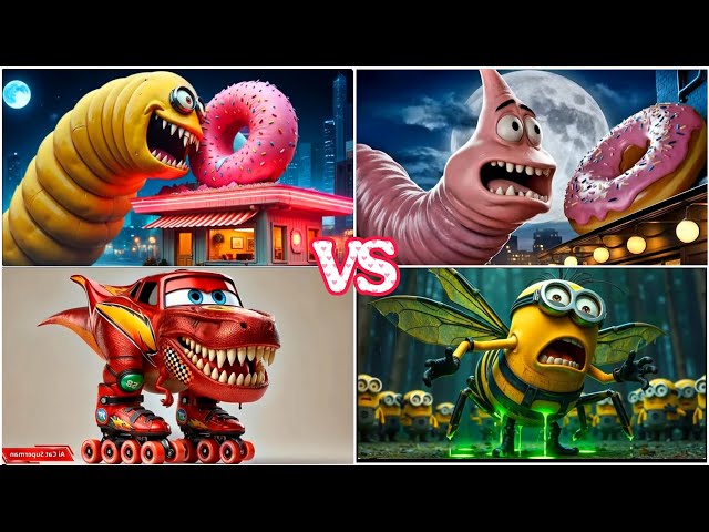 Cyberworm minion🆚️Patrick.exe🆚️Mc.Queen Dinosaur🆚️MinionBEE story of transformation