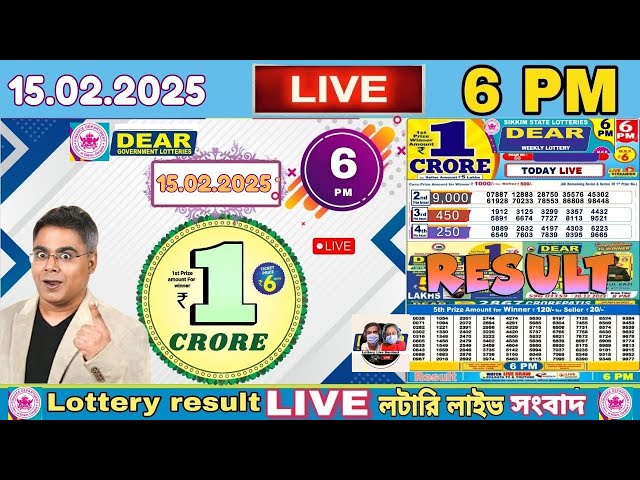 Sikkim Lottery Sambad Live 6pm 15/02/2025 Lottery Live