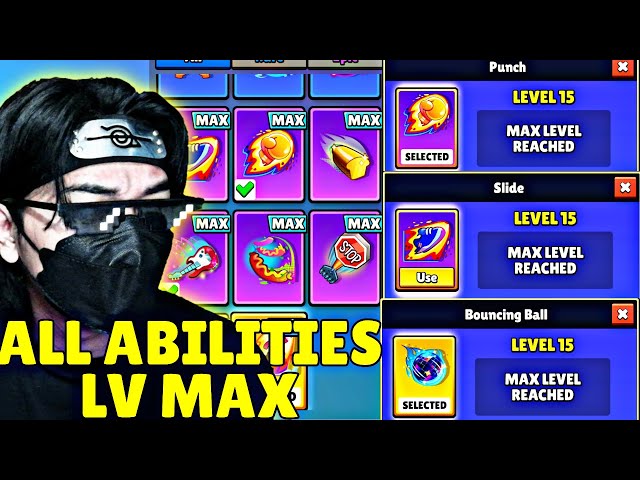 REVIEW ALL ABILITIES LV MAX AT STUMBLE GUYS VERSION 0.75 😱 ALL EMOTE BECOME OPER POWER?