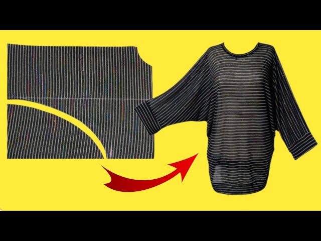 💥VERY FAST VERY EASY 💥Suitable for All Sizes / Batwing Sleeve Blouse Cutting and Sewing