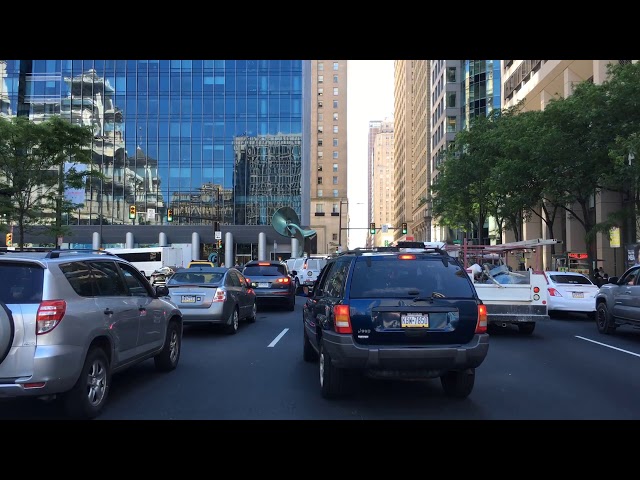 73 Driving Downtown   Philly's Skyline 4K   USA