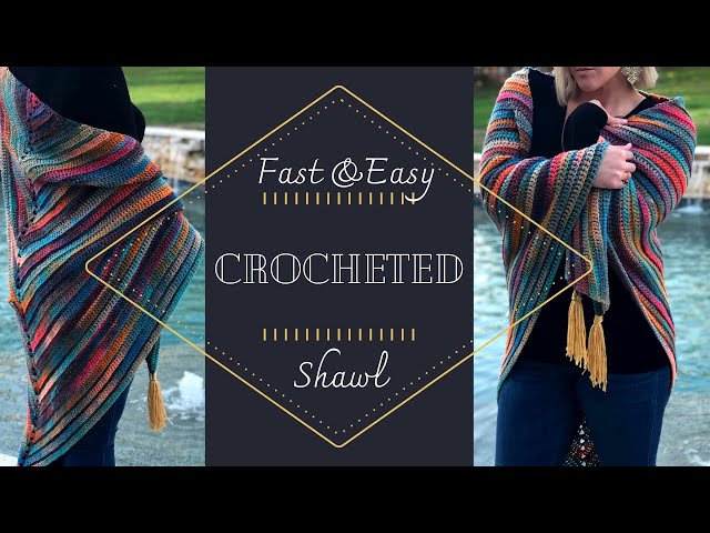 HOW TO CROCHET a Shawl, FAST and EASY, The My First Shawl Pattern Tutorial