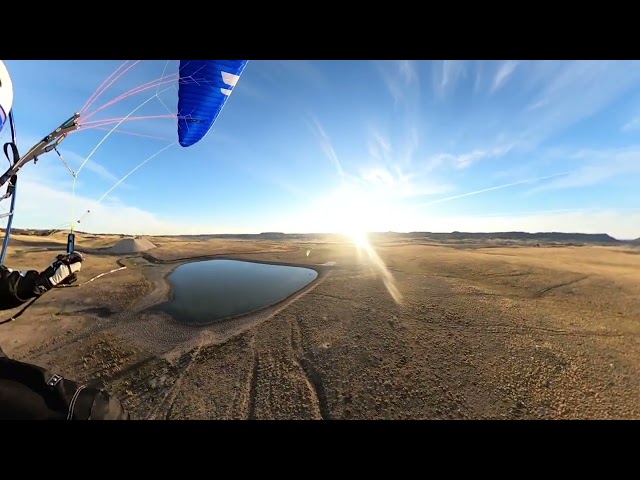 Follow the leader paramotor flight in Colorado