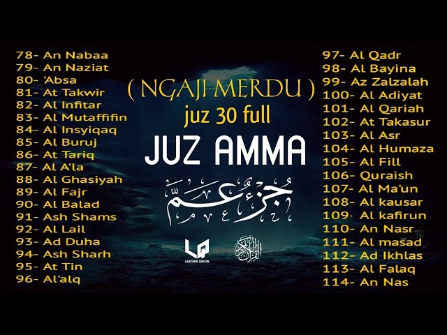 Juz 30 (Juz Amma) جزء عم | Relaxing heart touching soft voice | Best Recitation l By Alaa Aqel