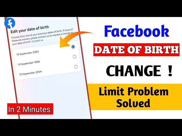 How To Change Date Of Birth On Facebook 2023। Facebook Date Of Birth Kaise Change Kare In 2 Minutes