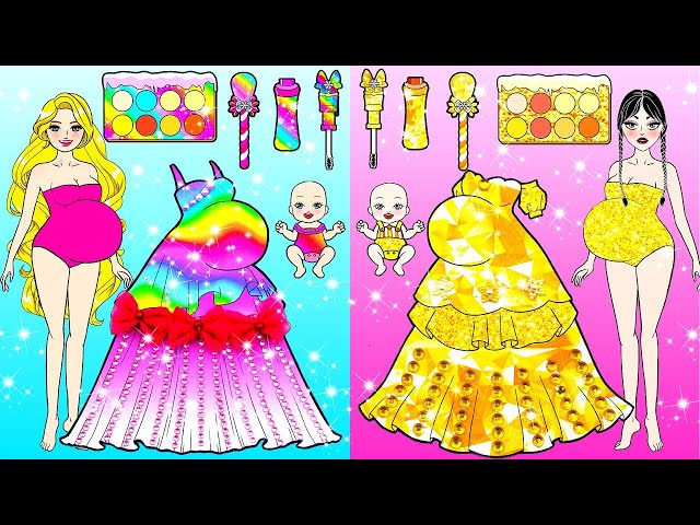 🔴[LIVE] Rainbow Pregnant VS Rich Pregnant 🔴 Barbie Transformation Handmade 🔴 DIY Arts & Paper Crafts