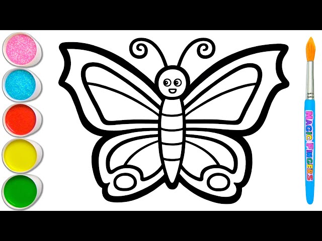 Drawing and Painting a Butterfly With Colorful Wings 🦋 Easy Drawing Video #374