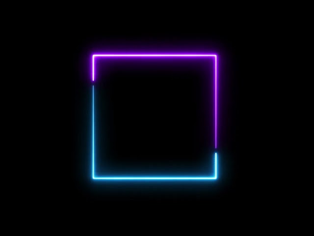 Glowing frame black screen | Neon light border | Frame template video background