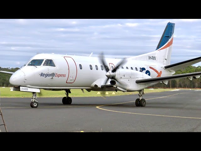 Onboard the Saab 340 -  REX Airlines - Moruya - Merimbula - Sydney