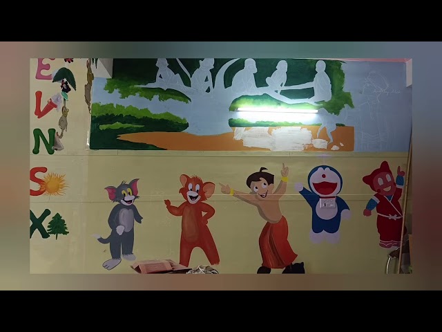 school wall painting 🎨🖌️ #art #drawing