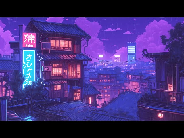 Retro Lofi Hip Hop Beats 📚 1980s & 90s Vibes & Nostalgic Tokyo Town Ambience 🌆 Lofi Rain Playlist