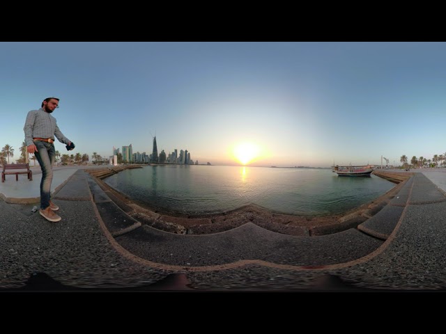 Sunrise at Doha corniche , Doha , Qatar in 360 Video 5K