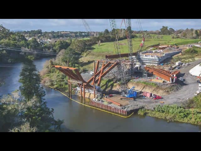 Waikato River Bridge | 2022 Construction Timelapse