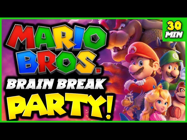 Super Mario Brain Break Party | Freeze Dance | Matthew Wood | Mario Just Dance | GoNoodle