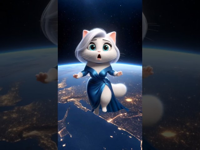 Cute cat in space becomes a big balloon #cat #cutecat #catlover