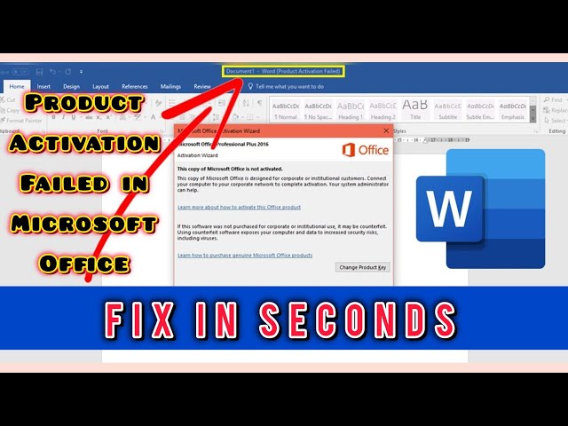 Fix Product Activation Failed in Microsoft Word | How to Solve MS Word Product Activation Failed