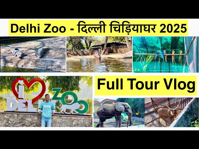 Delhi Zoo - दिल्ली चिड़ियाघर 2025 - National Zoological Park Full tour Vlog