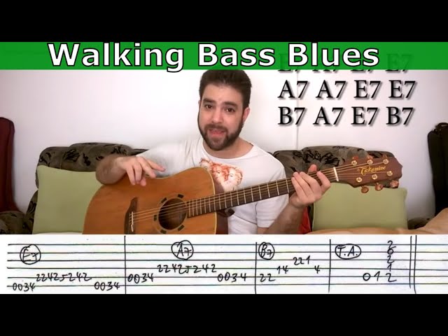 Tutorial: Fingerstyle Blues with Walking Bass + Improvisation Tips & Exercises