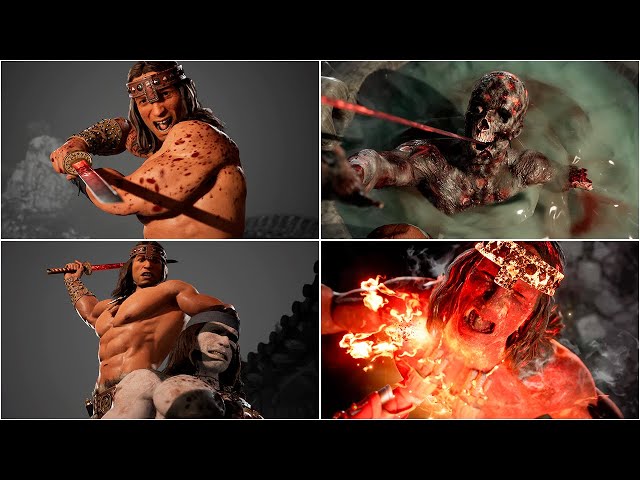 Mortal Kombat 1 – All Fatalities & Animalities on Conan the Barbarian [4K 60FPS]