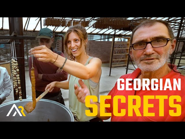 Learning the SECRETS of traditional Georgian food (ADVENTURE BIKING West Georgia)