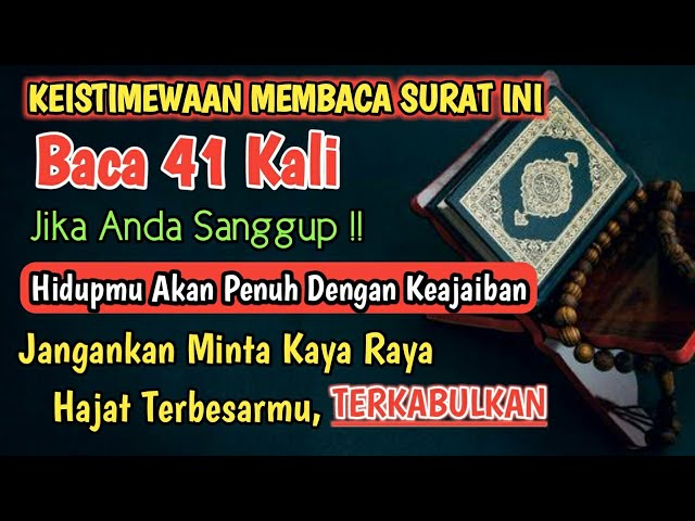 Jika Sanggup‼️ Baca 41 Kali, Jangankan Minta Kaya, Hajat Terbesarmu Akan Terkabulkan