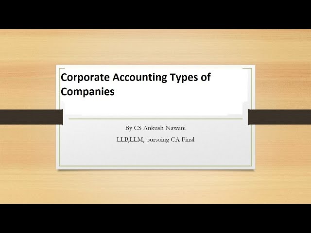 Corporate Accounting Types of Share Capital