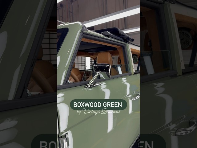 Rate this Boxwood Green Vintage Bronco + Ball Glove Brown leather interior #asmr #vintage #broncos