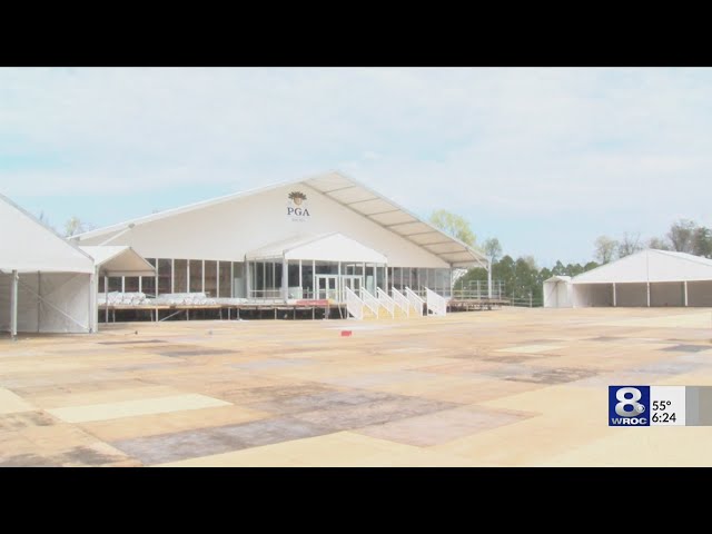 PGA Championship construction finishing up at Oak Hill