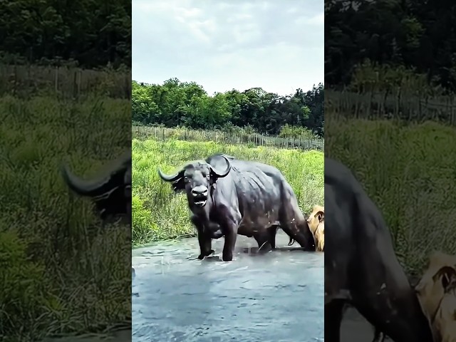 LION vs. BUFFALO: Brutal Water Hunt SHOCKS Tourists!